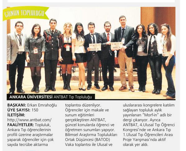 HTuniversite's tweet photo. Günün Topluluğu Ankara Üniversitesi'nden ANTBAT Tıp Topluluğu oldu. http://t.co/jEO9iqTnjc