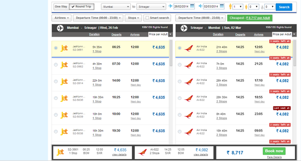 SnowDaddySays's tweet photo. Book cheap flight tickets at Lowest airfares for Rs. 8,000 return journey from Mumbai to Srinagar. hurry up book now. http://t.co/W1mJzEfAHT