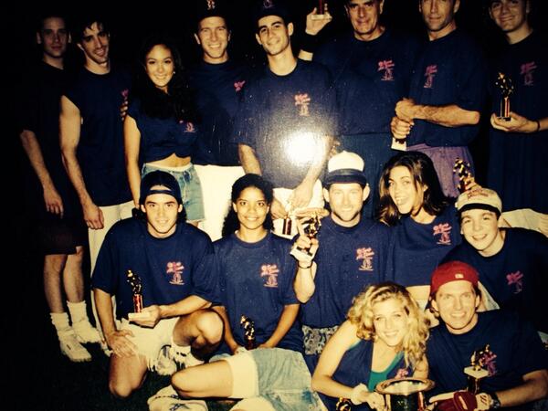 ChrisLMcKenna's tweet image. Yes, that's me and Amelia Heinle and others, circa 1992, on our Make-a-Wish foundation softball team. #tbt #YR