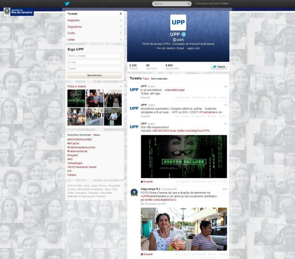 #INVADIDO bit.ly/1mLofNU Twitter da #UPP #UPPRJ