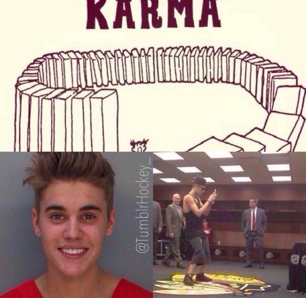 TumblrHockey_'s tweet photo. Congrats @justinbieber you officially ruined your career #Karma http://t.co/rZN1kqIEQW