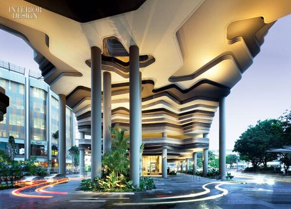 InteriorDesign's tweet photo. WOHA wows with their design of this #hotel common space in #Singapore #boy2013 http://t.co/wkXGjTrgR9 http://t.co/EsOWE5wW3f