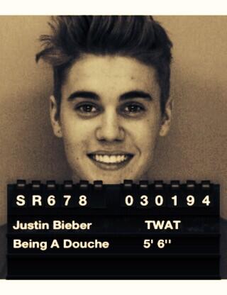 ChrisMoyles's tweet photo. Justin's mug shot? http://t.co/21zQ0c3o8h