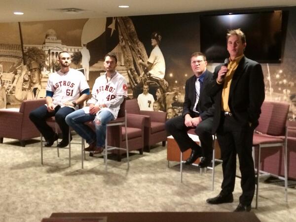 Houston Astros (@astros) on Twitter photo Doug Brocail <a href="/SteveSparks37/">Steve Sparks</a> @JarredCosart & <a href="/Josh_Zeid14/">Josh Zeid</a> take part in a Q&A session at Blue Bell Field at Texas A&M. Doug Brocail <a href="/SteveSparks37/">Steve Sparks</a> @JarredCosart & <a href="/Josh_Zeid14/">Josh Zeid</a> take part in a Q&A session at Blue Bell Field at Texas A&M.
