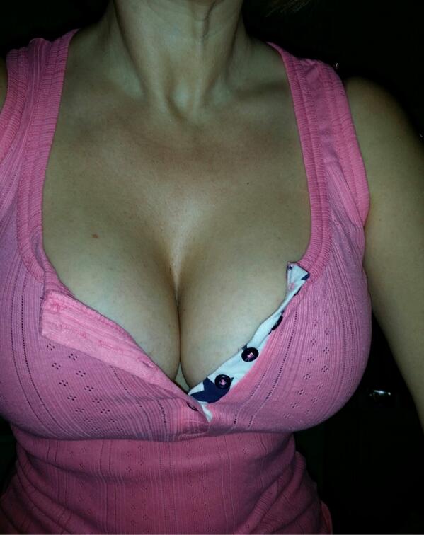 Milf2use's tweet photo. Can't get buttons fastened but need to go out. Love it when men stare at my tits so not a problem #bigtits http://t.co/qKCDBDtneD