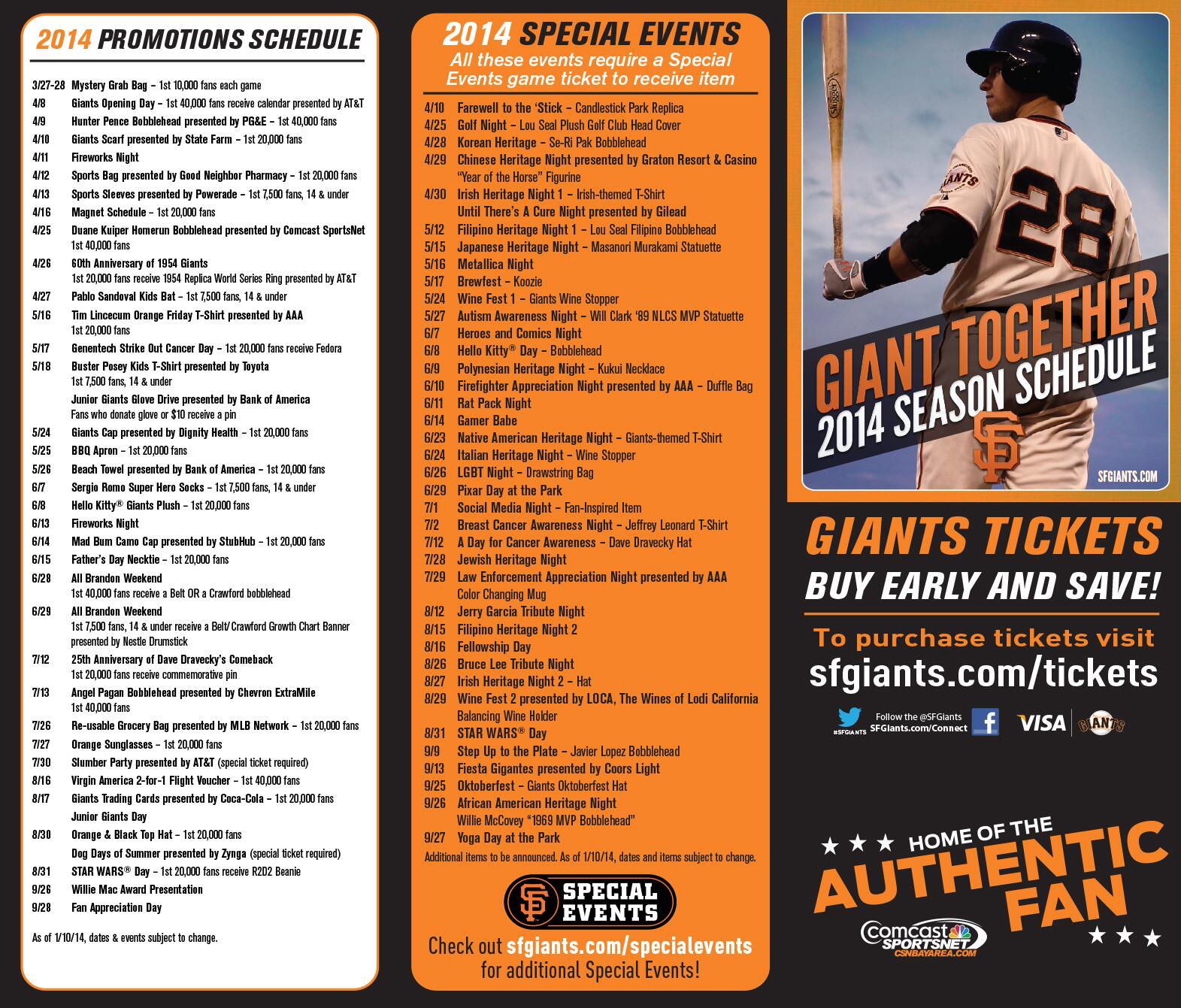 Printable Schedule  2023  San Francisco Giants