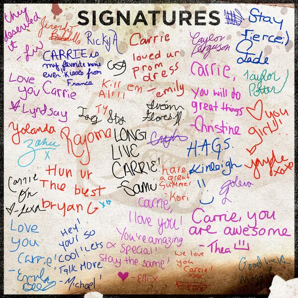 Can you spot your name through all that blood? #CarriesYearbook #WhatHappenedToCarrie