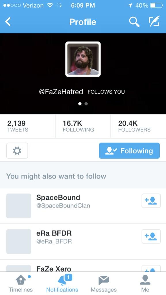OMGCortex's tweet image. OMG @FaZeHatred just followed me mind blown...