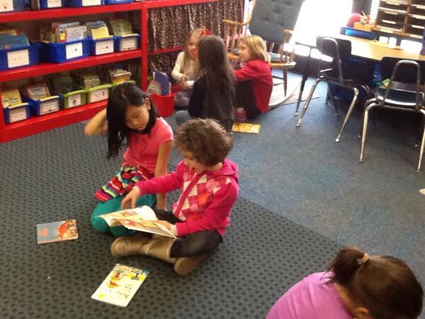 Reading with our 3rd grade buddies!