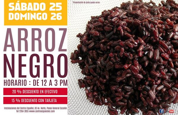CentroEspanoles's tweet photo. Para este fin de semana Arroz Negro con un 20% de descuento! Restaurante el CID. http://t.co/NJBiHFih0d