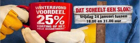 Vrijdagavond 24 januari van 18:00 tor 21:00 winteravond voordeel bij <a href="/FormidoTynaarlo/">Formido</a> met 25% korting.