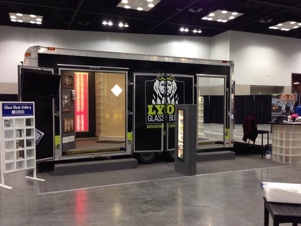 Our show trailer....hope to see you all at the flower and patio show in March!! #glassblock   Lyonglassblock.com