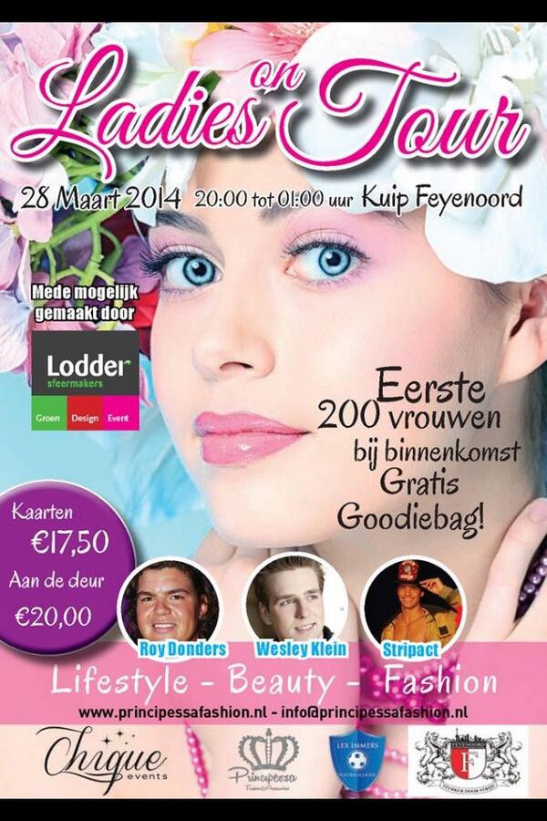 Kom naar Roy Donders in de kuip. Koop nu je kaarten principessafashion.nl of Primera 28 maart Ladies on Tour