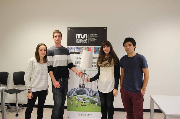 MU_Ekoing's tweet image. Iker Baz, Oihane Marroquín, Urtzi Mata eta Maider Navas #mu #ekoingeniaritza