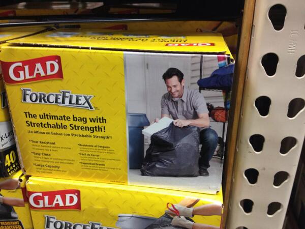 GregoryZarian's tweet photo. You know you have made it as a #supermodel when u end up on the box of Glad Bags....#FORCEFLEX #bam http://t.co/9sdaBuhh7G