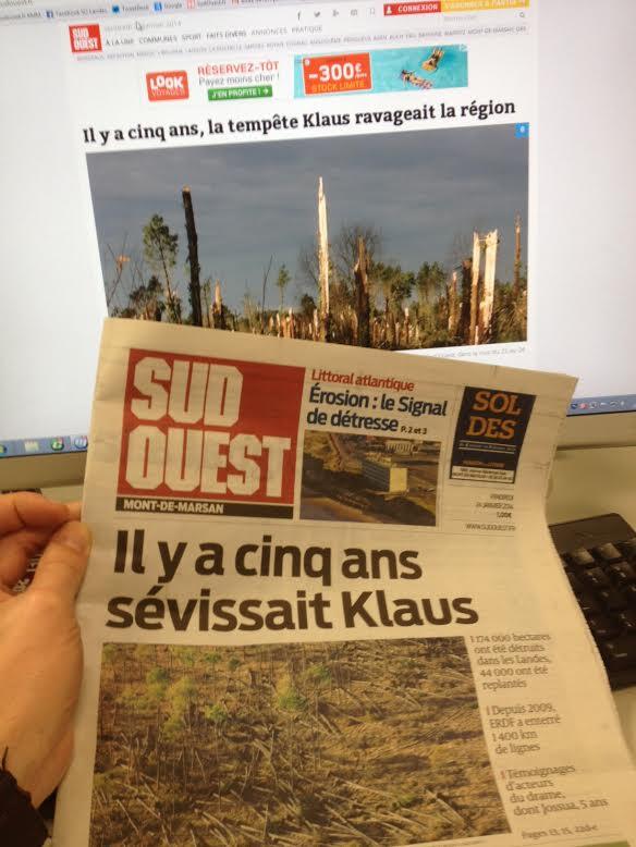 SO_Landes's tweet photo. #Klaus, c'était il y a exactement 5 ans.Retrouvez notre édition spéciale en kiosque et notre dossier sur sudouest.fr http://t.co/PiGwjVnrkn