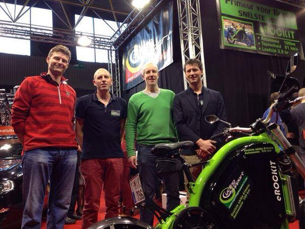 eROCKIT representatives: Rink Lycklama - Holland (left) and Bruno and Simon Naessens -Belgium (right) <a href="/Velofollies/">Velofollies</a>