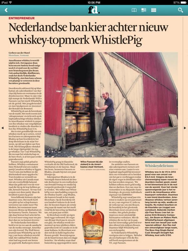 "..Top 5 Whiskey worldwide" (Wall Street Journal), "..best rye ever" (Wine Enthusiast) Nice story #fd <a href="/WhistlePigRye/">WhistlePig Whiskey</a>