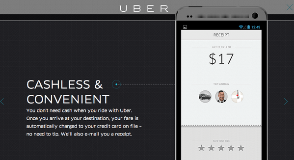 Ubergh_'s tweet photo. One of the cool features about Uber: transactions are processed through the app. http://t.co/n6KtASMir8