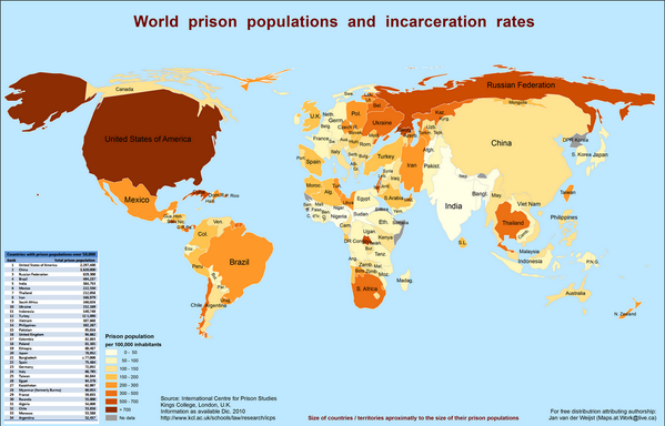 MichaelBKelley's tweet photo. This world map shows the enormity of America's prison problem http://t.co/J2tzFiz29k http://t.co/Za01NYYs8t