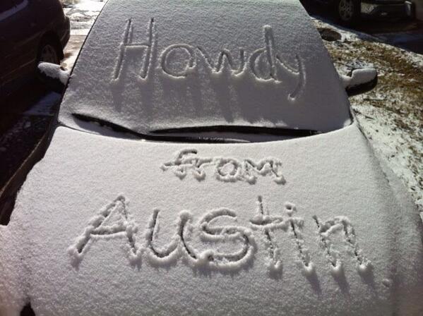 DontDALmyATX's tweet photo. #howdyfromaustin #fraustin  #keepaustinweird #do512 #snowpocalypse2014 #winterishere #austin #atx #snowedin http://t.co/pZRnL4R4Px