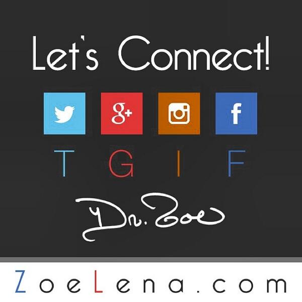 zoenfriends's tweet photo. Let's #Connect! Find me on #Twitter #GooglePlus #Instagram &amp; #Facebook! #DrZoe http://t.co/i6IOhtjIDs http://t.co/gYGAdsPumf
