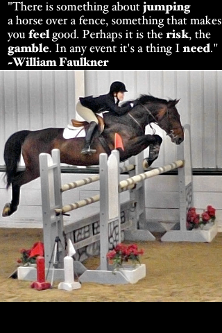 OutSideInStable's tweet photo. "There is something about jumping a horse over a fence, something that makes you feel good" #gamble #risk #need http://t.co/EqbgU4UVej