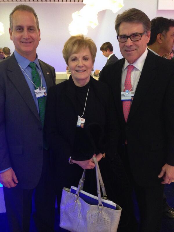 TeamRickPerry's tweet photo. RT @GovernorPerry: Nice to run into a couple GOP Legislators at #WEF12, @MarioDB and @RepKayGranger http://t.co/6ATRpUdgXV