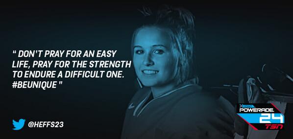 PoweradeCA's tweet photo. Powerful quote from @Heffs23. Give her a follow, she's on a mission to make it in hockey. #powerade24 http://t.co/RaTGMdPXbS