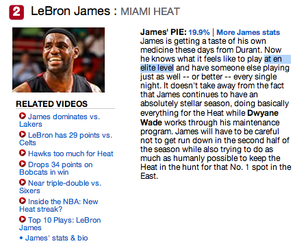 SportSpellCheck's tweet image. "Playing at en elite level" #spellcheck @NBA nba.com/mvp-ladder/?ci…