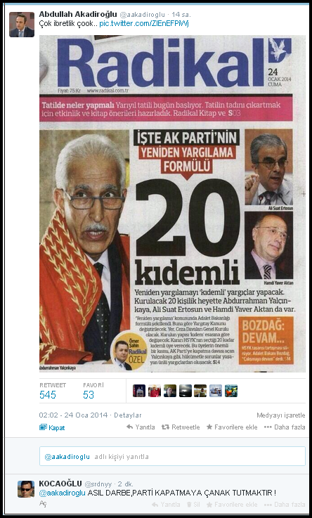 koyulhisar's tweet photo. #AnanascıDarbeciler  AÇTIĞINIZ #AsılDarbe ETİKETİNDE BOĞULURSUNUZ.İŞTE İSPATI.
#AkPartiyiDestekliyorumCünkü http://t.co/DqiD071TEp