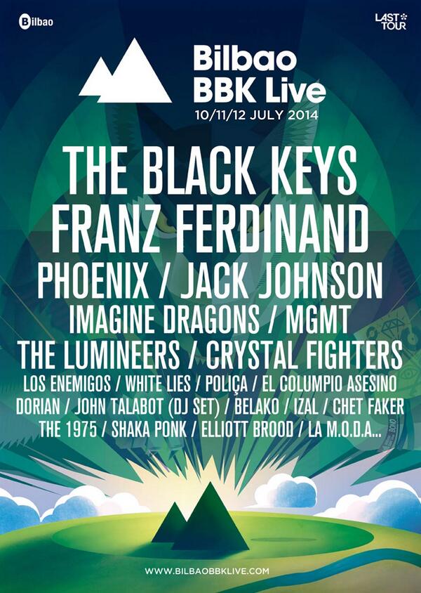 lokelso's tweet photo. @tdkelso let's go--“@theblackkeys: Black Keys headlining @bilbaobbklive Spain July 10 http://t.co/87i36G2zxE http://t.co/Wa5sYvvCz2”