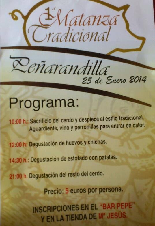 pearandilla's tweet photo. Mañana 1ª Matanza Tipica en Peñarandilla. http://t.co/wqR4RTSGHa