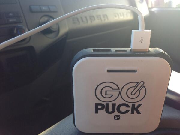 ShaunGurley's tweet photo. @ShaunGurley: Forgot my iPhone car charger but that's okay because I brought my @gopuckbattery #texas #longday http://t.co/ZGxZRpGn38