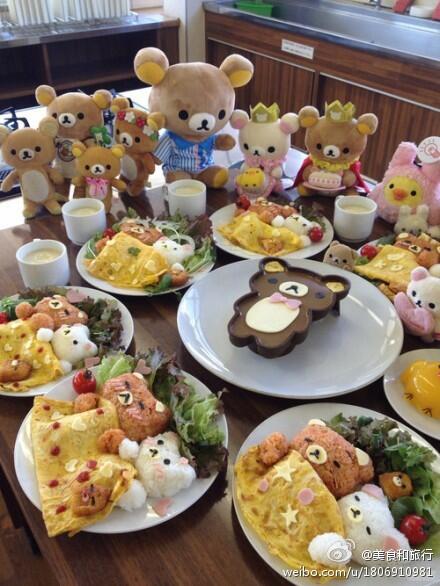2062749364's tweet photo. 轻松熊聚会大餐，想来一口么？ http://t.co/EEyT3Aimy7