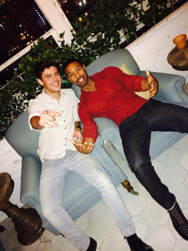 people's tweet photo. "Miami nights"-@michaelb4jordan, with @ZacEfron #AwkwardTakeover @SoVeryAwkward http://t.co/qRU13mwEdg