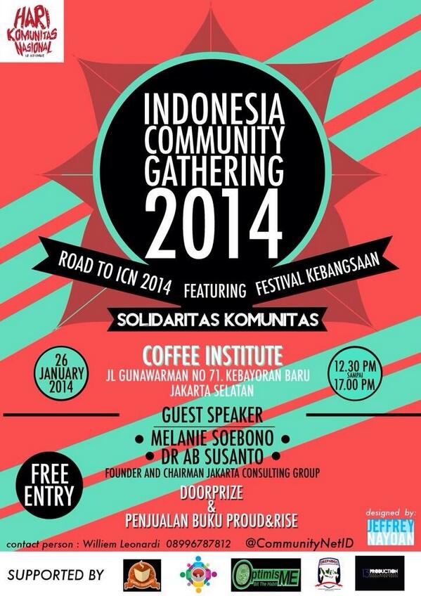 optimis_me's tweet photo. Solidaritas komunitas.. Datang dan buktikan besok di @CoffeeIns dalam acara "Indonesia Community Gathering 2014" http://t.co/caPK5INW5w