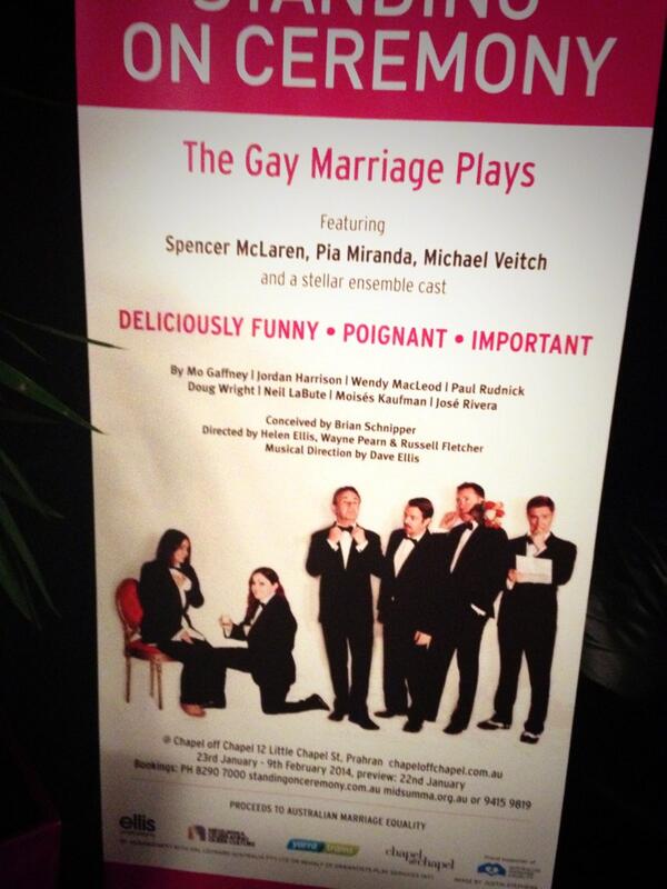 samesame's tweet photo. Head to @ChapelOffChapel and see Standing on Ceremony-The Gay marriage plays this @midsumma, great cast, great show http://t.co/ekQtbfG7hz
