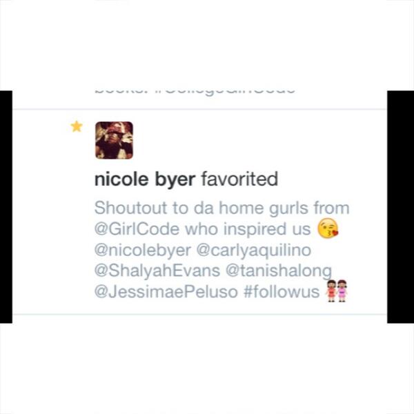 CollegeGurlCode's tweet image. Thanks for the favorite Nicole! 😘 #GirlCode #CollegeGirlCode