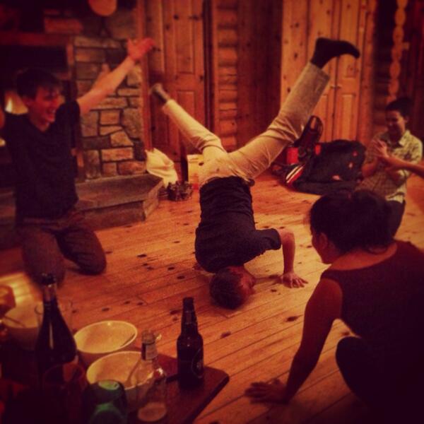 Alex teaching his colleagues to break dance #ResidentRetreat #McGillEM