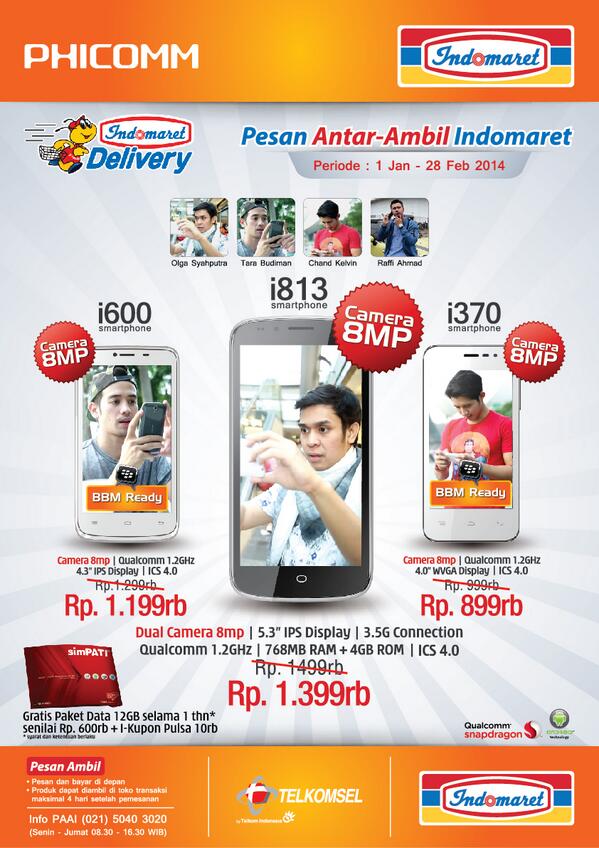 phicommind's tweet photo. Kini Phicomm hadir di @indomaret_co_id dgn paket bundling data @Telkomsel http://t.co/orSia9vHQw