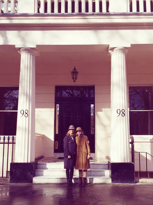 mom today in London in her Lyn Devon--head to toe