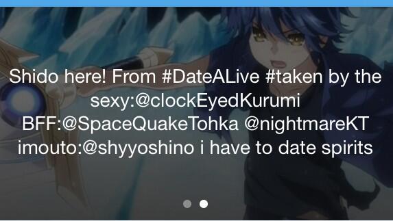 shidoDateALive's tweet photo. @NightmareKT @SpacequakeTohka there~ we are BFFS http://t.co/dDGVKyDAIa