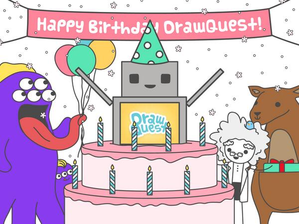 Today DrawQuest turns 1 year old! Thank you to all our Questers for their support and wonderful drawings!