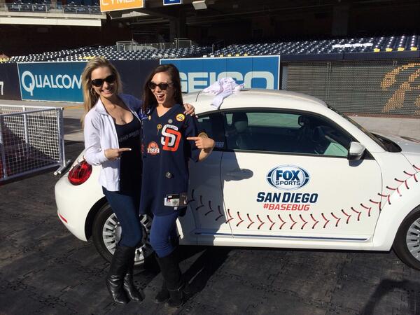 GaslampBall's tweet photo. The @FSSDGirls posing by the new #BaseBug with the #SotTJ http://t.co/EIEJ8ZAwFj