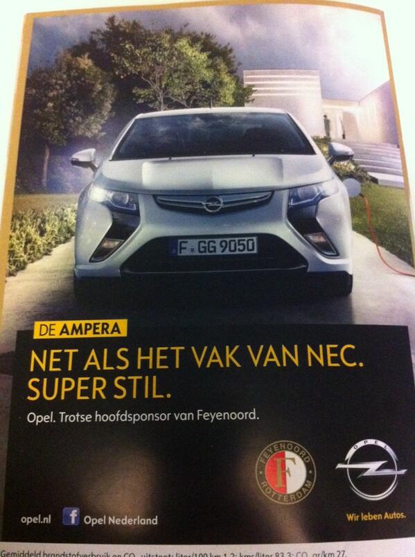 Opvallende reclametekst op het programmeboekje van vandaag. #FEYnec