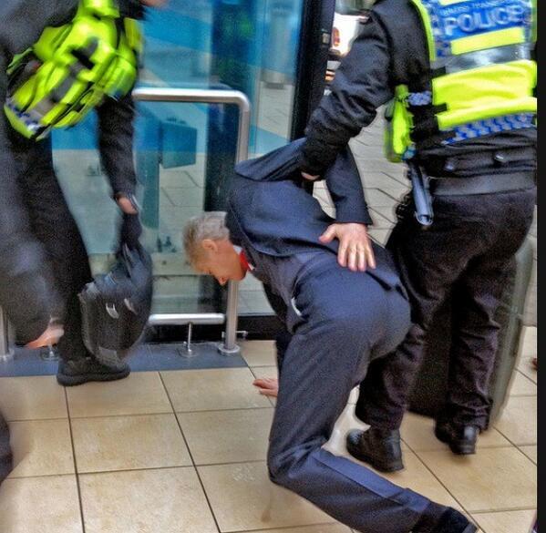 Bf TXVFCUAAoFA  Pictures of Arsene Wenger falling over with 2 suitcases hit the internet after Liverpool 5   Arsenal 1