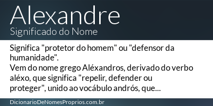 dicionarionomes's tweet photo. @alexandre_silo Veja mais sobre o nome Alexandre em http://t.co/xbAzJV7VSr http://t.co/aNNSN6jOKG
