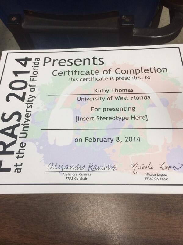 KirbyMThomas's tweet photo. So glad with how our presentation went at #FRAS2014 so proud to be a presenter! Thanks for all the fees back #uwffras http://t.co/dhUJP1xPxg