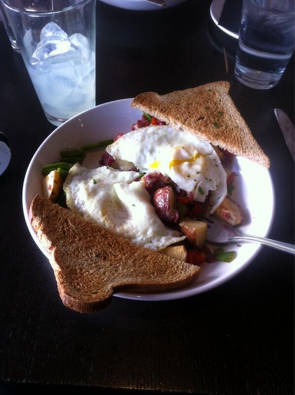 The Hub on Congress corned neath hash best way to end a gem morning :) with <a href="/geokatgirl/">Katherine Dunnell</a>